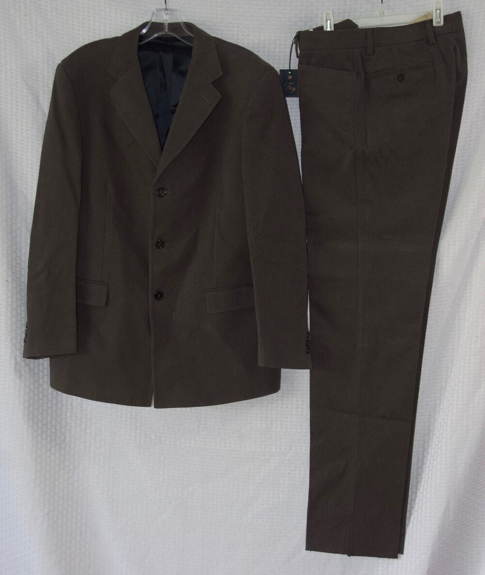 FAY Mens Single Breasted Gray Cotton Jacket Pant Suit Size 52/46 NEW!!!
